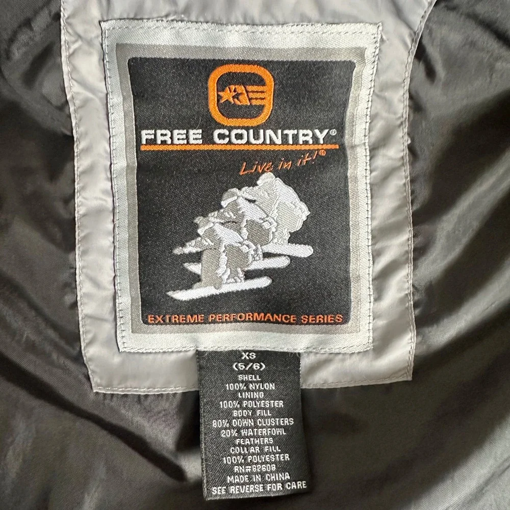 Free‎ Country Extreme Performance Down Puffer Vest Boys XS 5/6 Gray